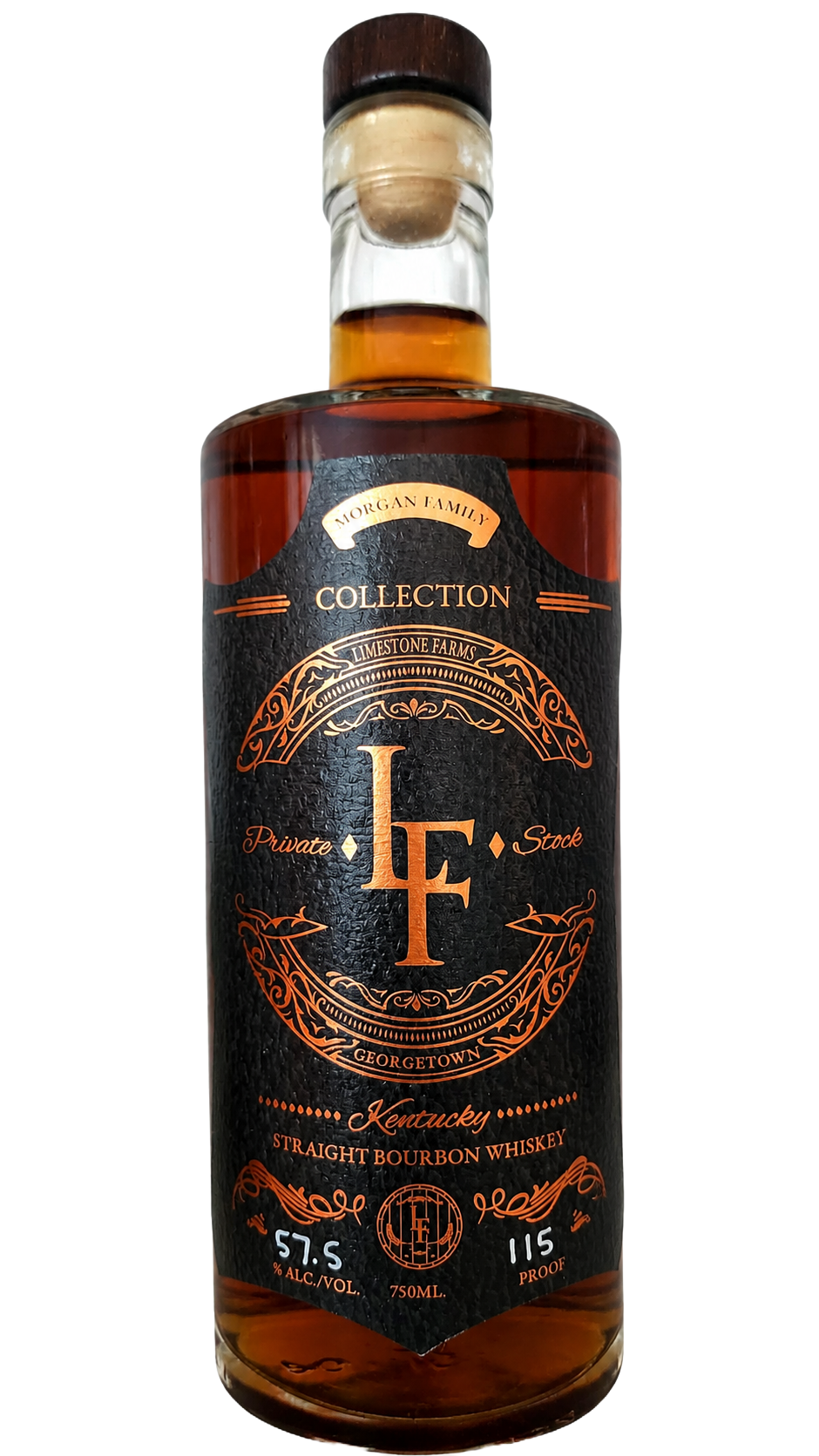 Morgan Family Collection Private Stock bourbon bottle
